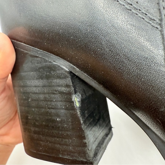 Marc Fisher Marela Black Leather Ankle Boots - Picture 5 of 9